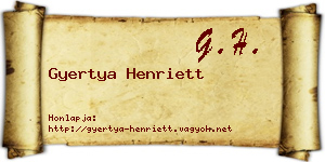 Gyertya Henriett névjegykártya